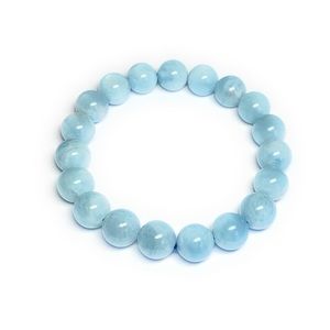 Natural. Blue Aquamarine Beaded Bracelet